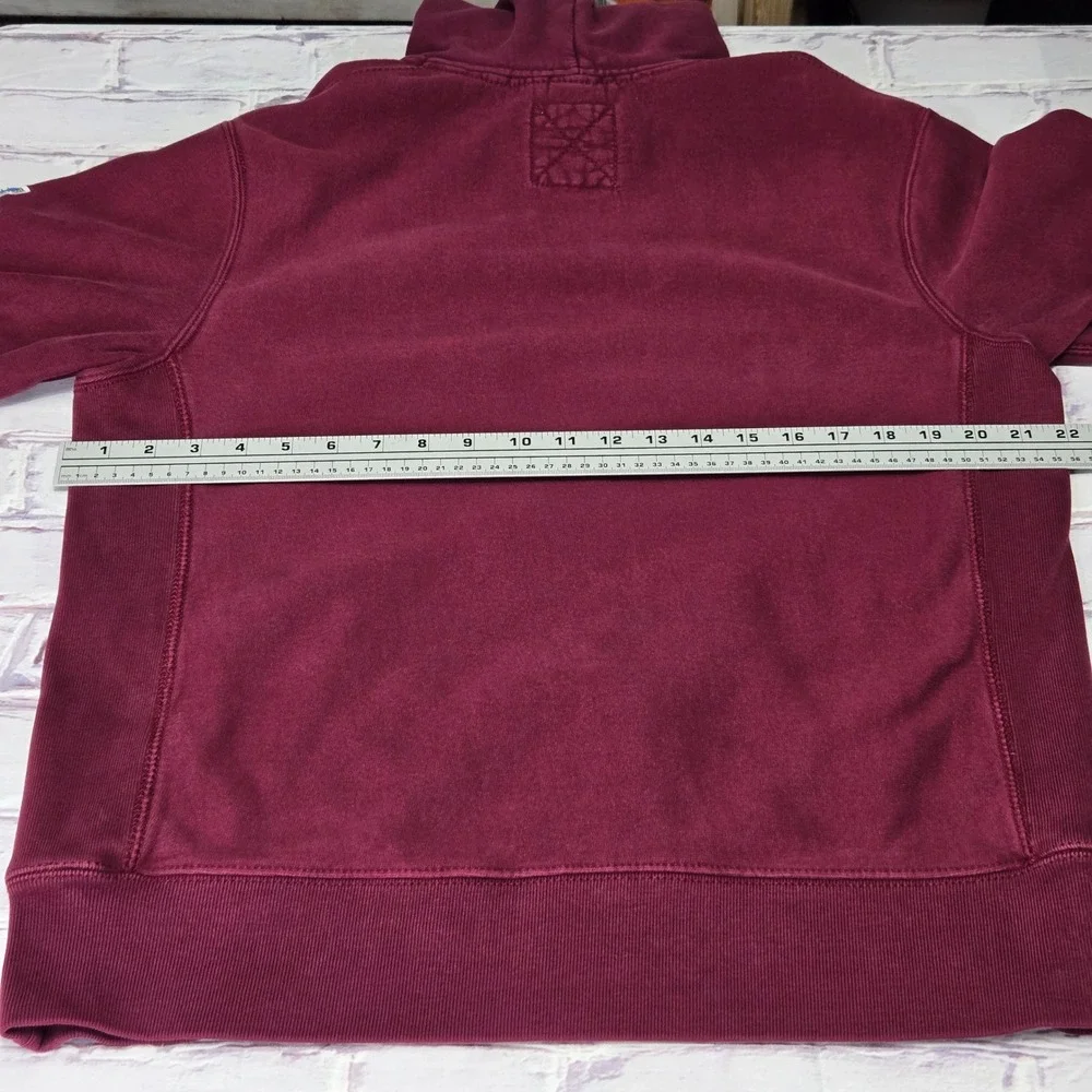 VTG Y2K American Eagle Hoodie Maroon Varsity Logo Cotton Fleece Pullover Mens M